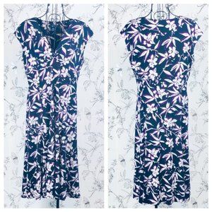 Chaps Floral Midi-Dress - L